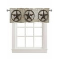 thumbnail image 1 of Rustic Star Brown Kitchen Valances for Windows Farmhouse Linen Window Valance Curtain for Living Room Window Treatment Retro Country Farmhouse Aesthetic Valance Rod Pocket Topper Drape, 54 x 18 Inch, 1 of 6