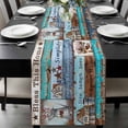 thumbnail image 1 of Rustic Star Farm Table Runner 72 Inches Long, American Country Berry Wood Grain Kitchen Coffee Dining Table Decoration for Home Party Birthday Wedding Home Decor 13x72 Inches, 1 of 8