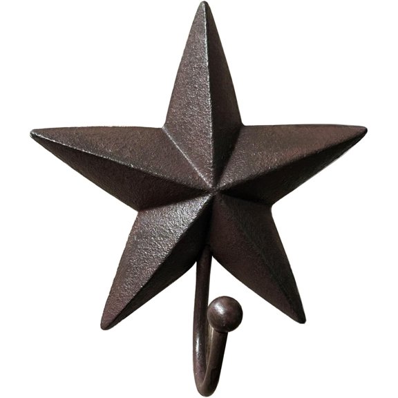Rustic Star Wall Hooks  Vintage Decorative Western Home Wall Mount Coat Rack Hanger Hooks