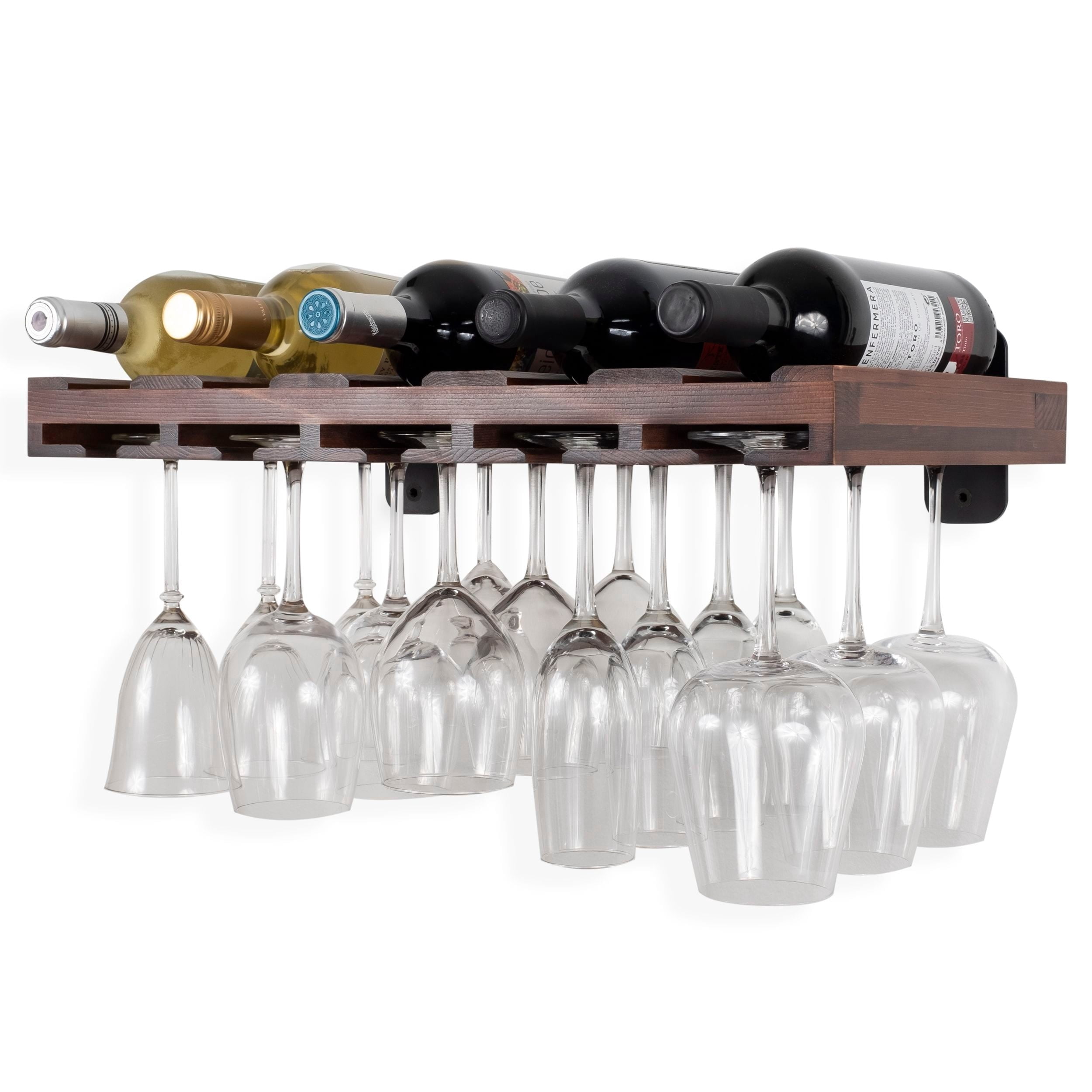 Stem Rack Rustic State Palomino Wine and Stemware Rack Walnut - Walmart.com