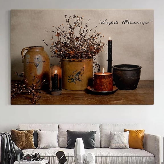 Rustic Still Life Art Jars, Candles, Billy Jacobs Inspired,, Unframed Canvas 8x10in