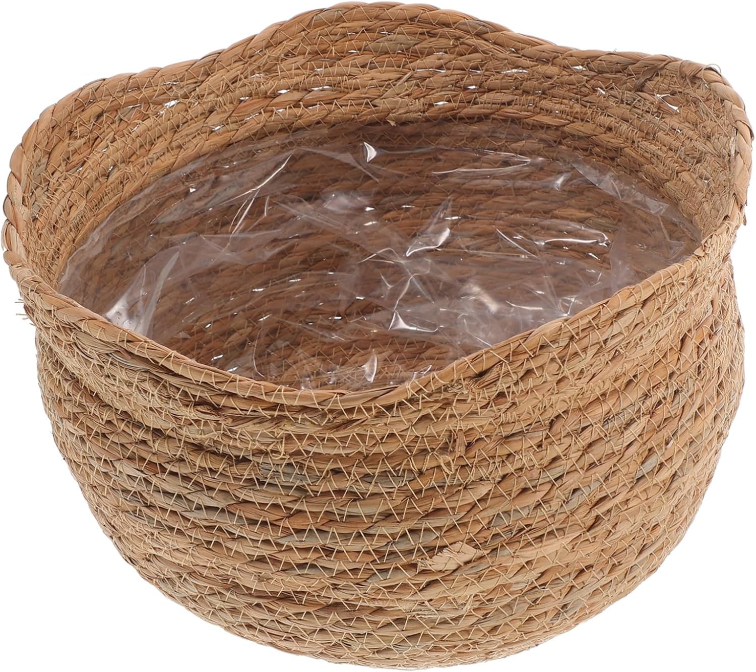 Rustics Straw Rustic Straw Woven Planter Basket for Indoor Plants Compact Multi-use ...