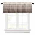 thumbnail image 1 of Rustic Stripes Valances for Windows Khaki Gradient Farmhouse Wood Grain Rod Pocket Curtain Valance Window Treatment Short Curtains for Kitchen Living Room, 42"x18", 1 of 5