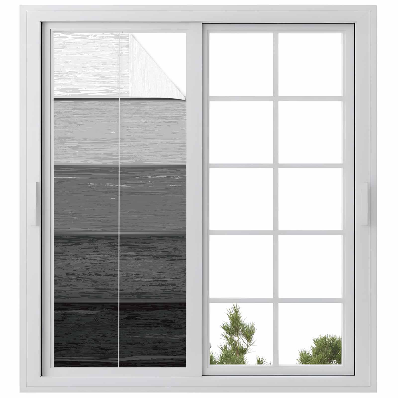 Rustic Stripes Window Privacy Film Gray Gradient Farmhouse Wood Grain ...