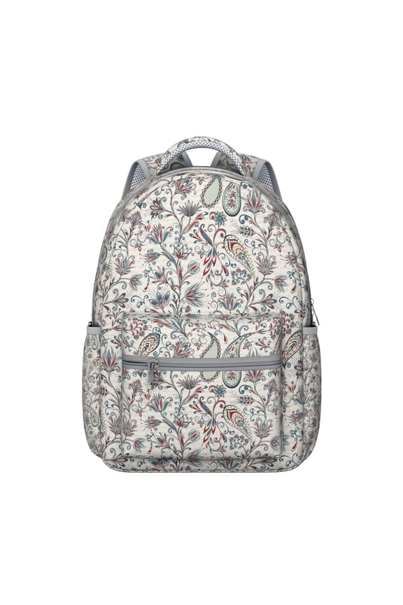 Rustic Style Classic European School Backpack, Scratch-Resistant Composite Material, Adjustable Straps with Traditional Geometric and Abstract Boho Patterns, Large Capacity for Outdoor Use