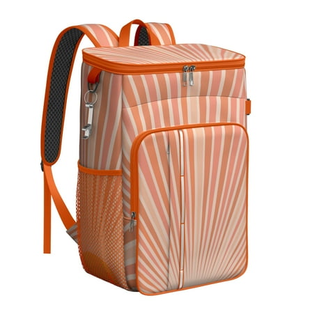 Rustic Style Cooler Backpack - 20L Insulated Soft Cooler Bag, Vintage Design for Picnic & Beach