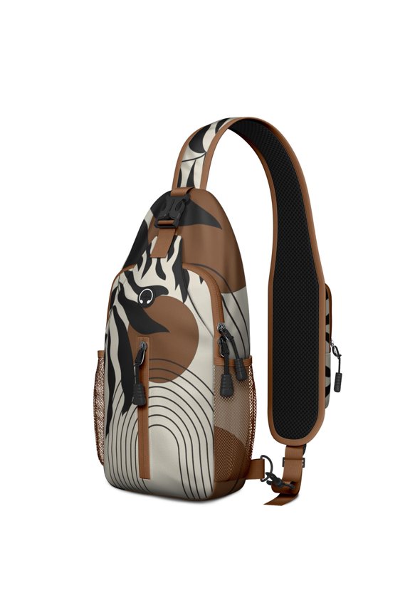 Rustic Style Crossbody Backpack Boho Floral Lightweight Sling Bag for Outdoor Enthusiasts and City Walks