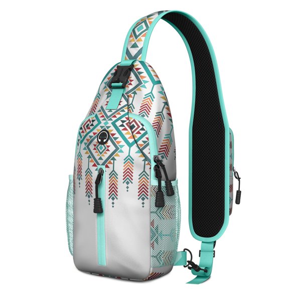 Rustic Style Crossbody Backpack Boho Floral Lightweight Sling Bag for Outdoor Enthusiasts and City Walks