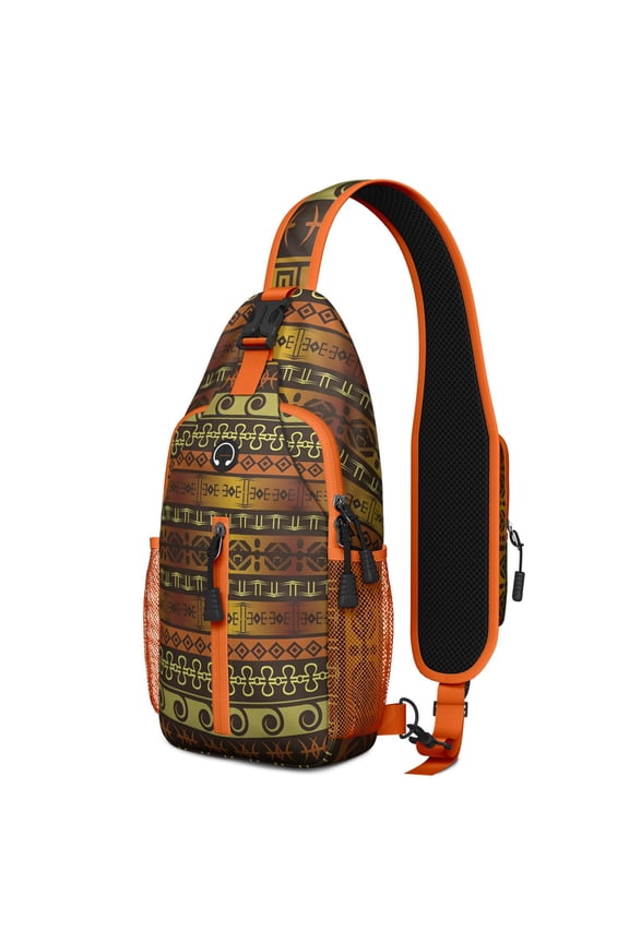 Rustic Style Lightweight Sling Bag Boho Crossbody Daypack for Daily Commute