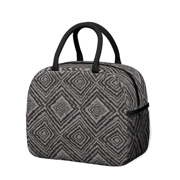 Rustic Style Lunch Bag Women, Reusable Insulated Cooler Tote with Tribal Patterns for Office, Beach, Picnic, or Daily Travel