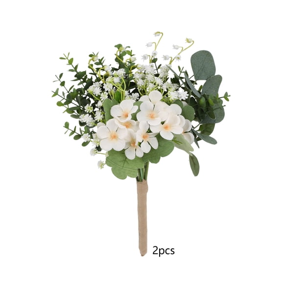 Rustic Style Mixed Artificial Flower Bouquet 2 Stems, Country Chic Faux Floral Decor, Wedding Photography Backdrop, Cozy Home Gift