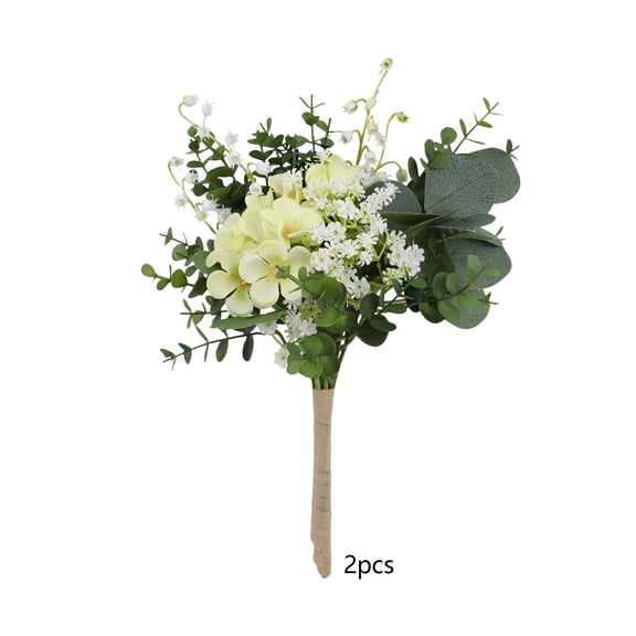 Rustic Style Mixed Artificial Flower Bouquet 2 Stems, Country Chic Faux Floral Decor, Wedding Photography Backdrop, Cozy Home Gift