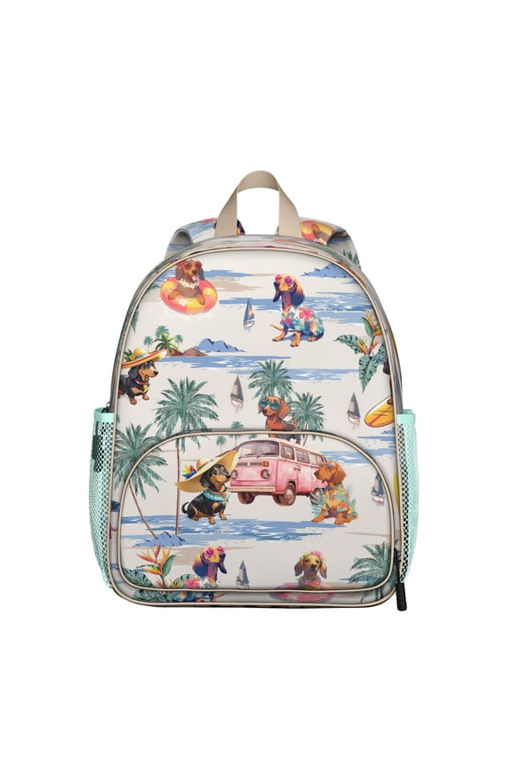 Rustic Style Nordic Boho Waterproof School Backpack with Double Zipper Sliders