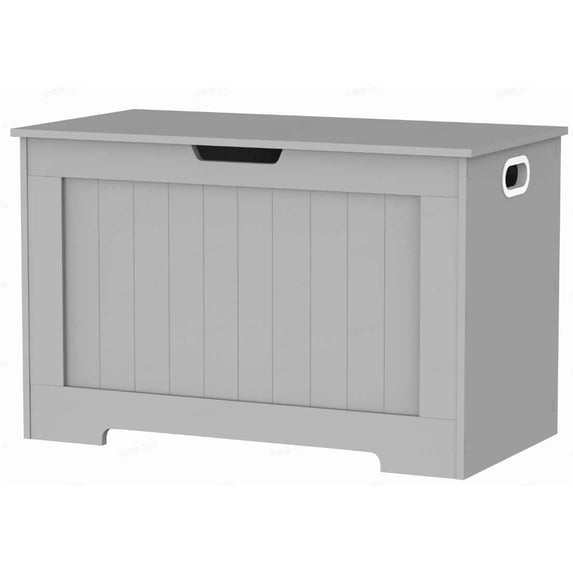 29.9'' Storage Bench with 2 Safety Hinges, Entryway Shoe Bench for Home Organization, Gray