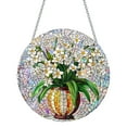 thumbnail image 1 of Rustic Style Sun Catcher Window Prism With Flower Design, Stained Glass Effect Acryic Hanging Ornament For Garden, Patio, Home Decor, 1 of 4