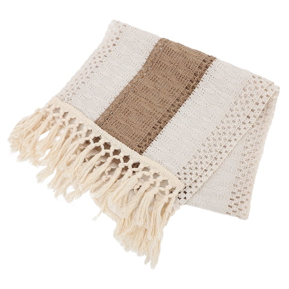 RENACLIPY Rustic Cotton Linen Table Runner with Decorative Tassels for Stylish Home Decor and Dining Room