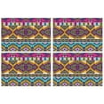 thumbnail image 1 of Rustic Style Tribal Boho Flax Placemats Set of 4, 12x18 Inch Vintage Artistic Classic Table Mats, Washable Earthy Ethnic Decor for Kitchen and Dining Table, 1 of 6