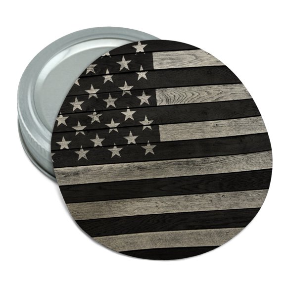 Rustic Subdued American Flag Wood Grain Design Round Rubber Non-Slip Jar Gripper Lid Opener
