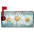 thumbnail image 1 of Rustic Summer Daisy Mailbox Covers, Spring 21x18 Inch Teal Old Wood Board Magnetic Mailbox Covers, Standard Size Mailbox Wrap Post Letter Box Cover Mailbox Post Cover for Garden Yard Decor, 1 of 6