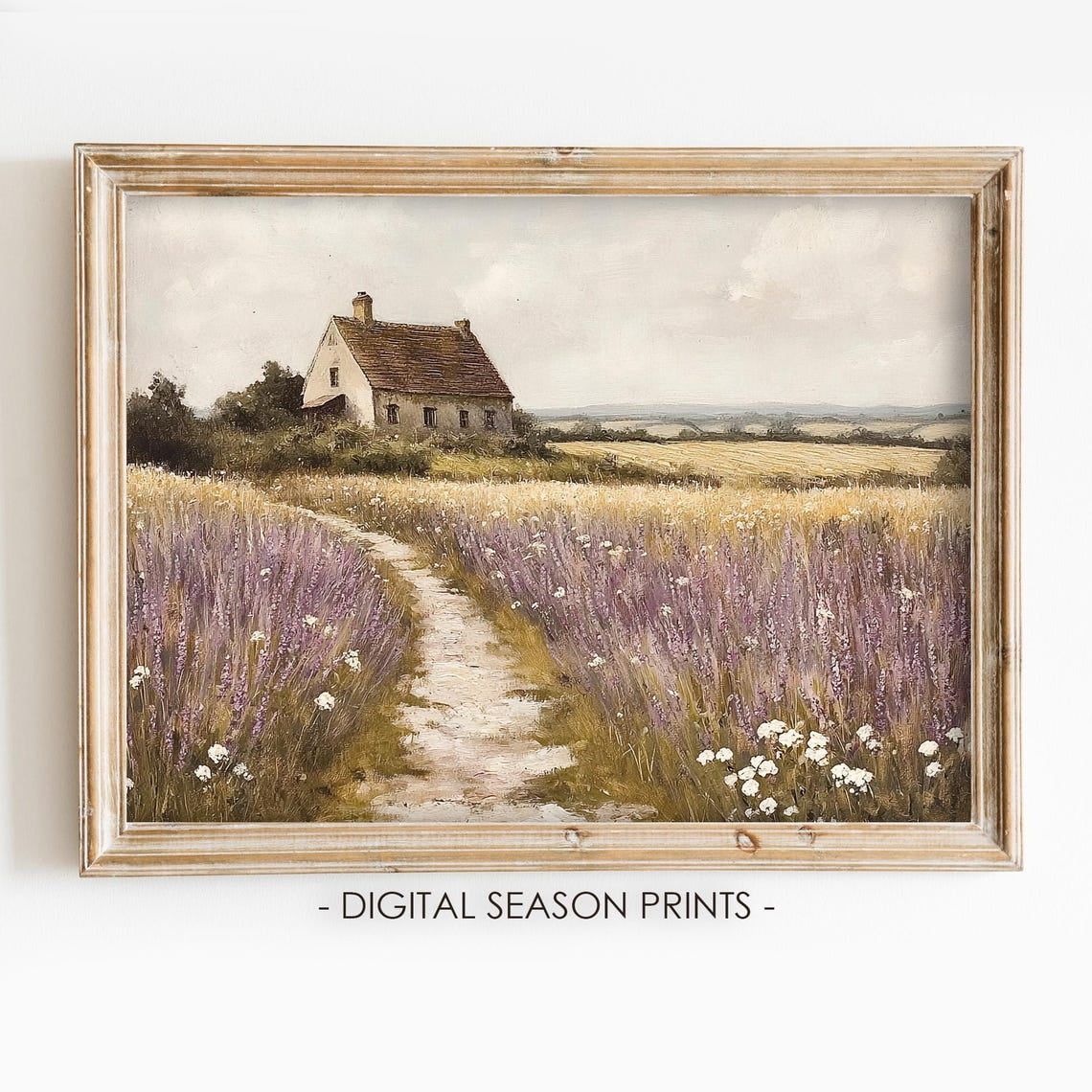 Simple Field Landscape Rustic Summer Wall Art Print, Lavender Field Landscape Decor - Walmart.com