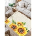 thumbnail image 1 of Rustic Sunflower Area Rug for Bedroom 5x7 Ft Country Floral Pastoral Retro Beige Background Super Soft fuzzy Throw Rug Non-Slip Fluffy Plush Indoor Floor Carpet for Living Room Nursery Home Decor, 1 of 8