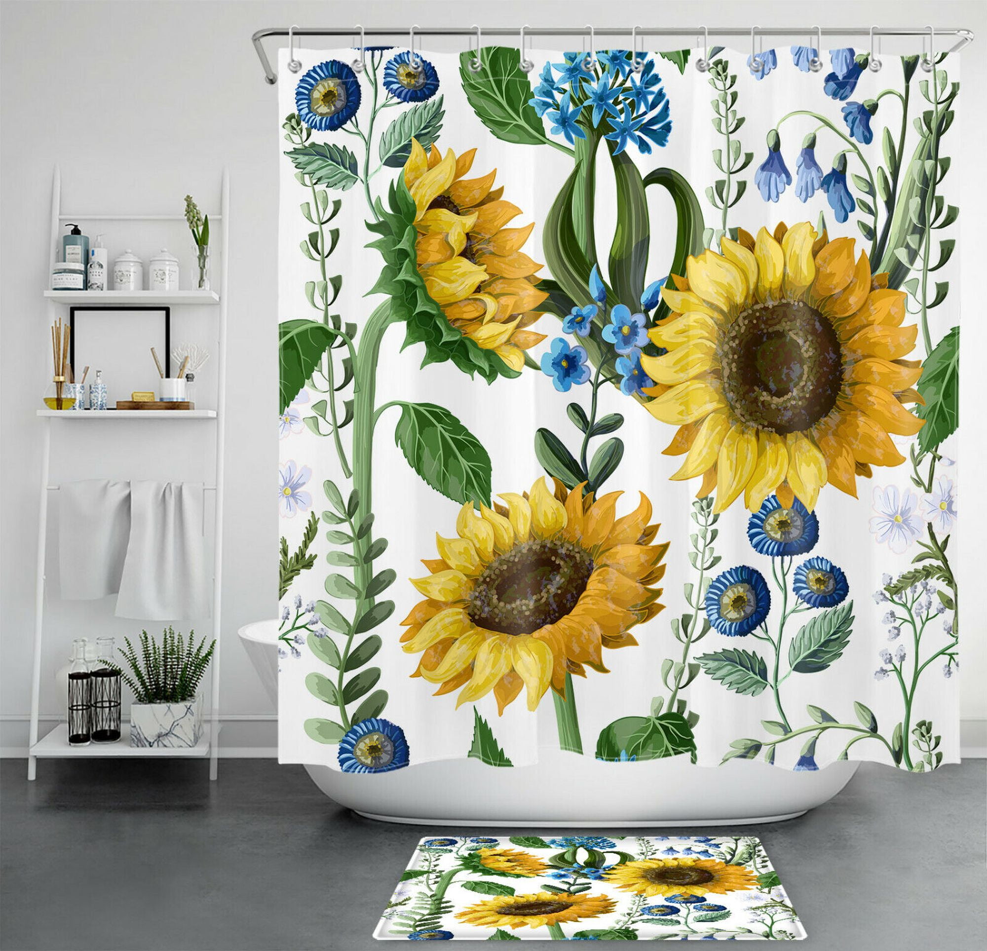 Rustic Sunflower Farmhouse Shower Curtain Brighten Your Bathroom with