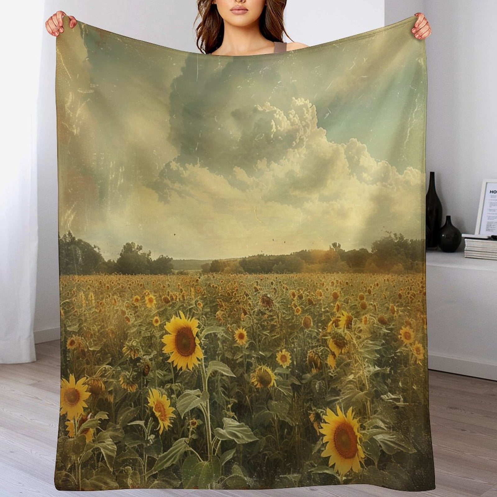 Sunflower Field Throw Blanket