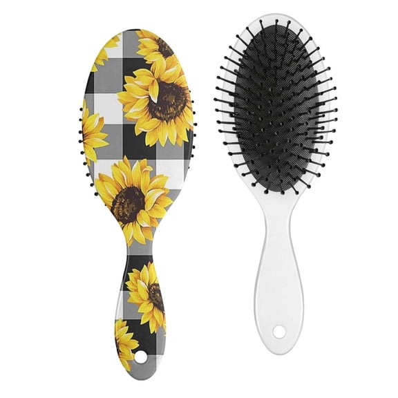 Rustic Sunflower Hair Brush - Minimizes Damage & Breakage, Country Farmhouse Theme