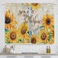 thumbnail image 1 of Rustic Sunflower Kitchen Curtains, Yellow Floral Curtains for Kitchen, Vintage Country Flower Cafe Window Tier Quote Retro Small Short Bathroom Window Treatment Drapes 27.5x39 Inch, 1 of 4