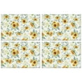 thumbnail image 1 of Rustic Sunflower Placemats Set of 4, Machine Washable Durable Linen Table Mats with Heat Resistant Boho Floral Design Featuring Butterflies, Bees, and Yellow Blooms, 1 of 6