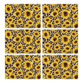 thumbnail image 1 of Rustic Sunflower Placemats Set of 6, Machine Washable Durable Linen Table Mats with Heat Resistant Boho Floral Design Featuring Bees, Butterflies, and Yellow Bloom Pattern, 1 of 5