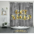 Rustic Sunflower Shower Curtain Set for Farmhouse Bathroom Decor