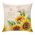 thumbnail image 1 of Rustic Sunflower Throw Pillow Cover Country Floral Pastoral Retro Letter Texture Cotton Linen Cushion Cover Throw Pillow Case with Invisible Zipper for Couch Sofa Bed Chair Car 24x24 Inch, 1 of 14