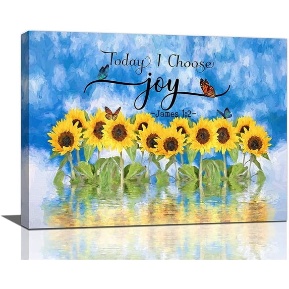 Rustic Sunflower Wall Decor Inspirational Quotes Canvas Wall Art For Bathroom Bedroom Kitchen Living Room Ready To Hang 12x16 Inch