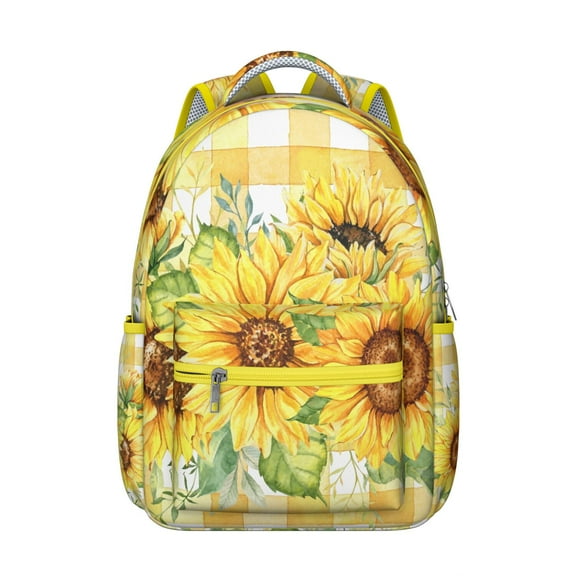 Rustic Sunflower and Wildflowers School Backpack Durable and Adjustable Strap Students’s Backpack with Autumn Bloom Pattern