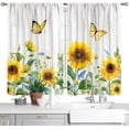 thumbnail image 1 of Rustic Sunflowers Blackout Curtains Farmhouse Kitchen Curtains Floral Country Kitchen Curtains Summer Short Tier Curtain for Kitchen Rural Wood Texture Theme Decor for Bedroom Living Room 26"x36", 1 of 6