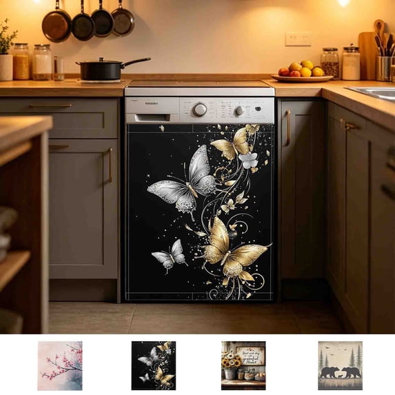 Rustic Sunflowers Refrigerator Magnet Cover,Farmhouse Washable Dishwasher Magnets Decorative Cover,Home Kitchen Decorative Dishwasher Front Panel Cover 23x26 Inch