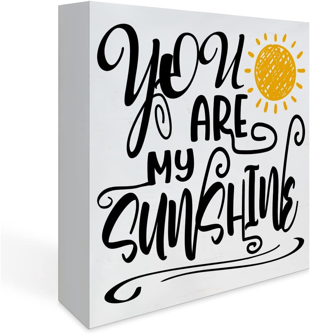 Sunshine Square Sign Rustic Sunshine Quote Wood Box Sign, Farmhouse Summer Artwork Decor ...