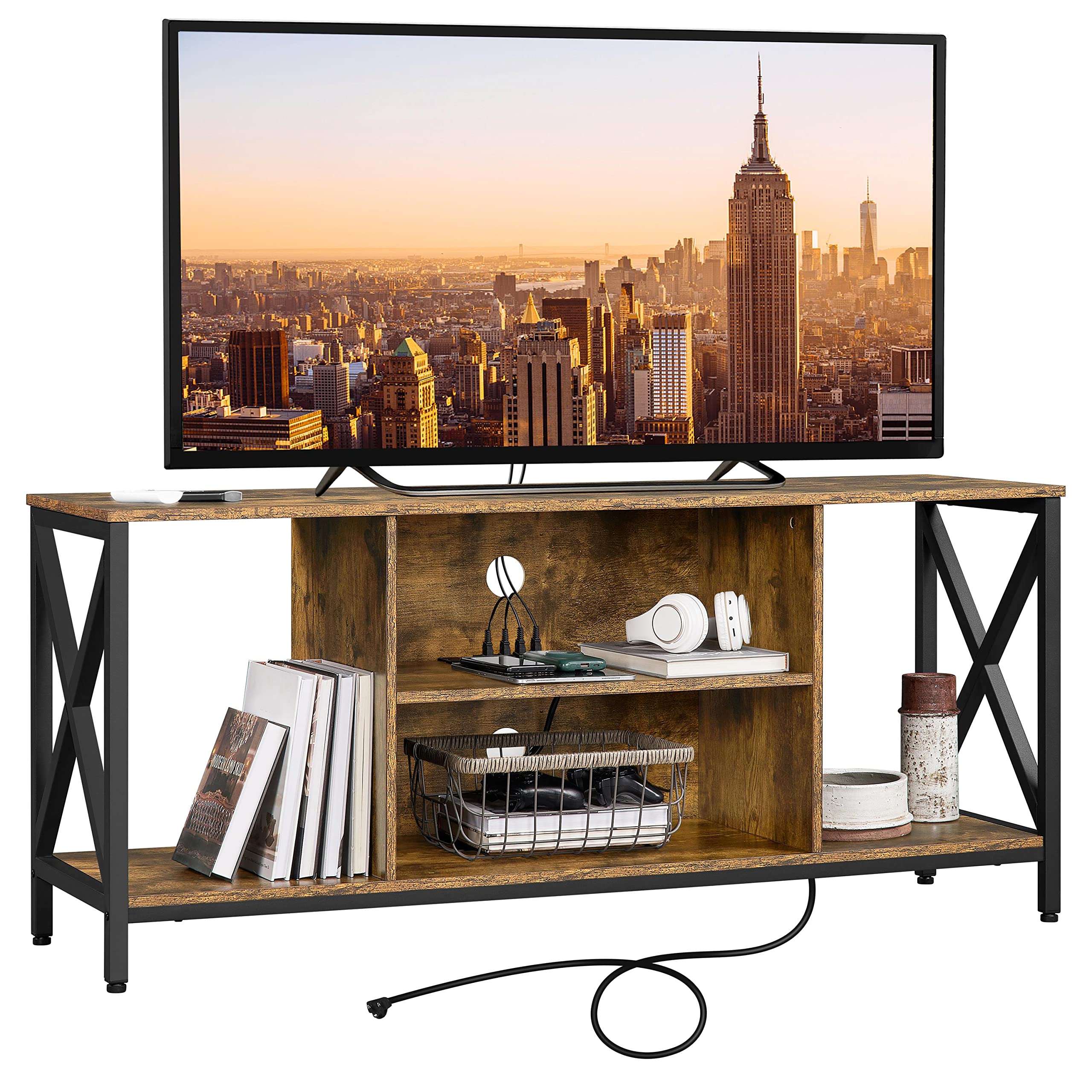 Photo inspiration: Electrical Outlet Living Room TV Reference: Rustic TV Stand For 65 Inch TV Farmhouse Console Table