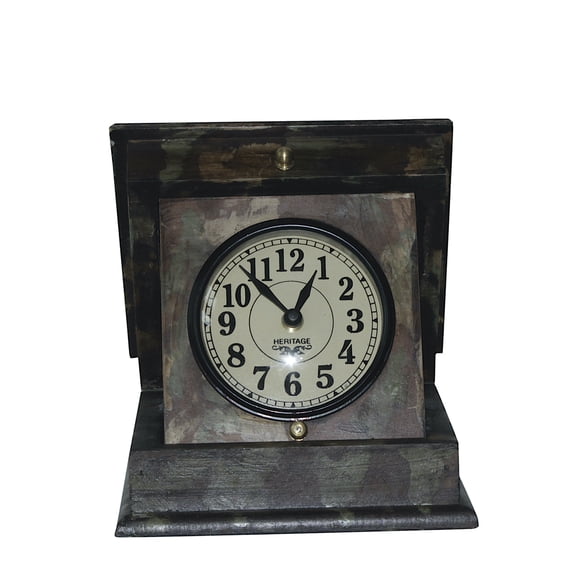 Rustic Table Clock made from Wooden Box