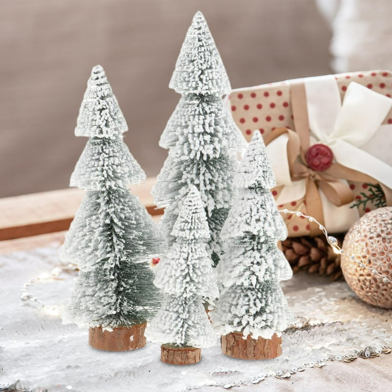 Rustic Tabletop Artificial Christmas Tree for Fireplace Office Shop Showcase 4pcs