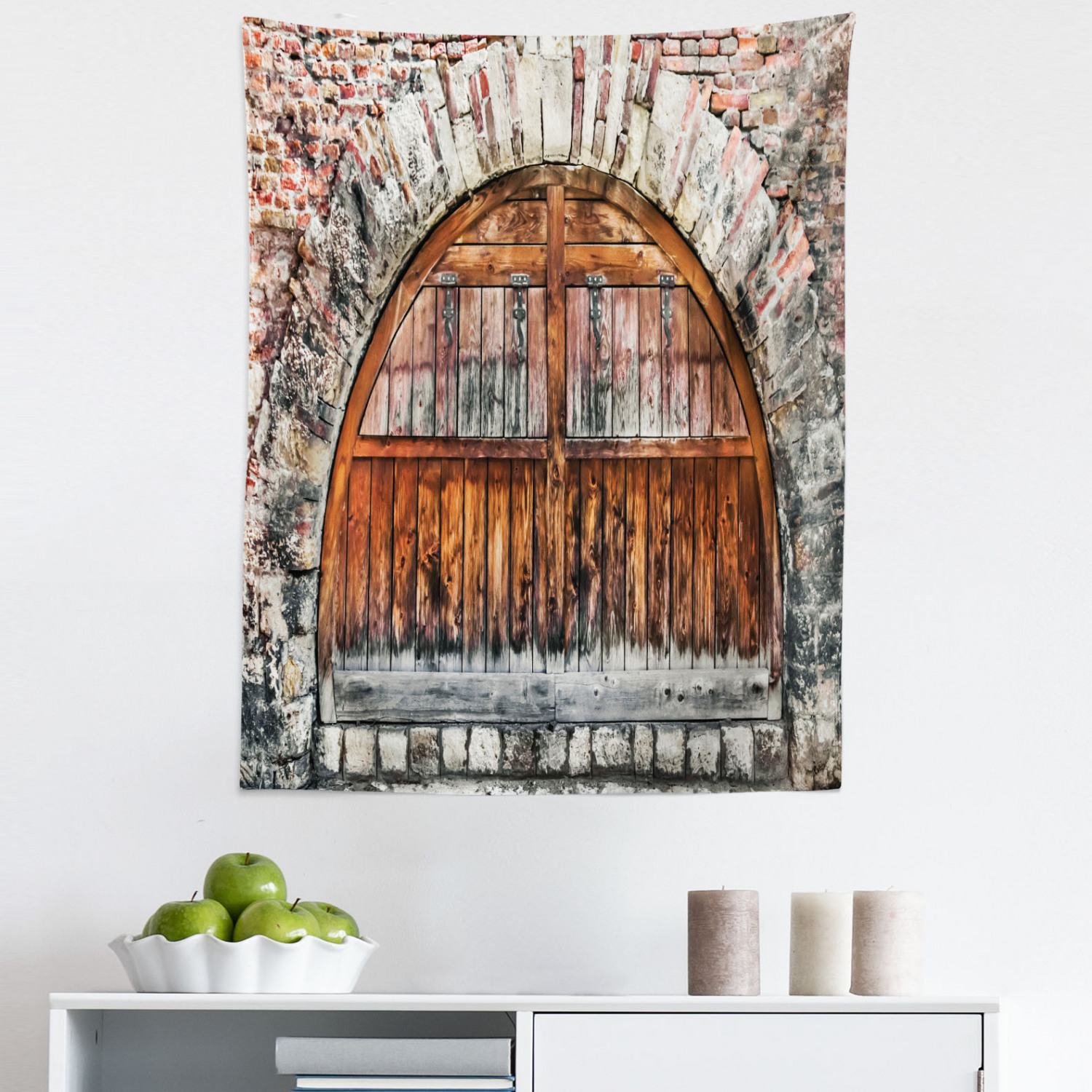 Rustic Tapestry, Photograph of a Brick Stone RampArt with Oval Gate ...