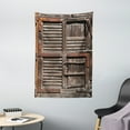 thumbnail image 1 of Rustic Tapestry, Vintage Wooden Italian Countryside Cottage Door Row Structured Region Style Picture, Wall Hanging for Bedroom Living Room Dorm Decor, 40W X 60L Inches, Umber Brown, by Ambesonne, 1 of 2