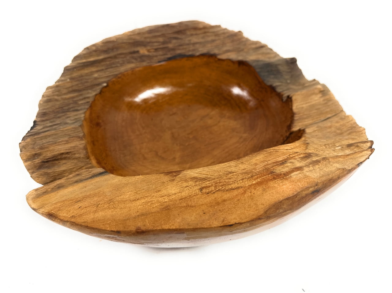 Rustic Teak Wooden Bowl 15 inch X16 inch X4 inch Teak Root Centerpiece | #HWA205