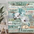 thumbnail image 1 of Rustic Teal Floral Shower Curtain, Motivational Inspirational Education Shower Curtain Set, Coutry Farmhouse Teal Blue Turquoise Wooden Plank Barn Fabric Bathroom Bath Curtains 12PCS Hooks,70X70IN, 1 of 3