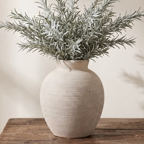 Rustic Terracotta Pottery Vase, Handcrafted Ceramic Vase for Living Room, Bathroom & Centerpiece