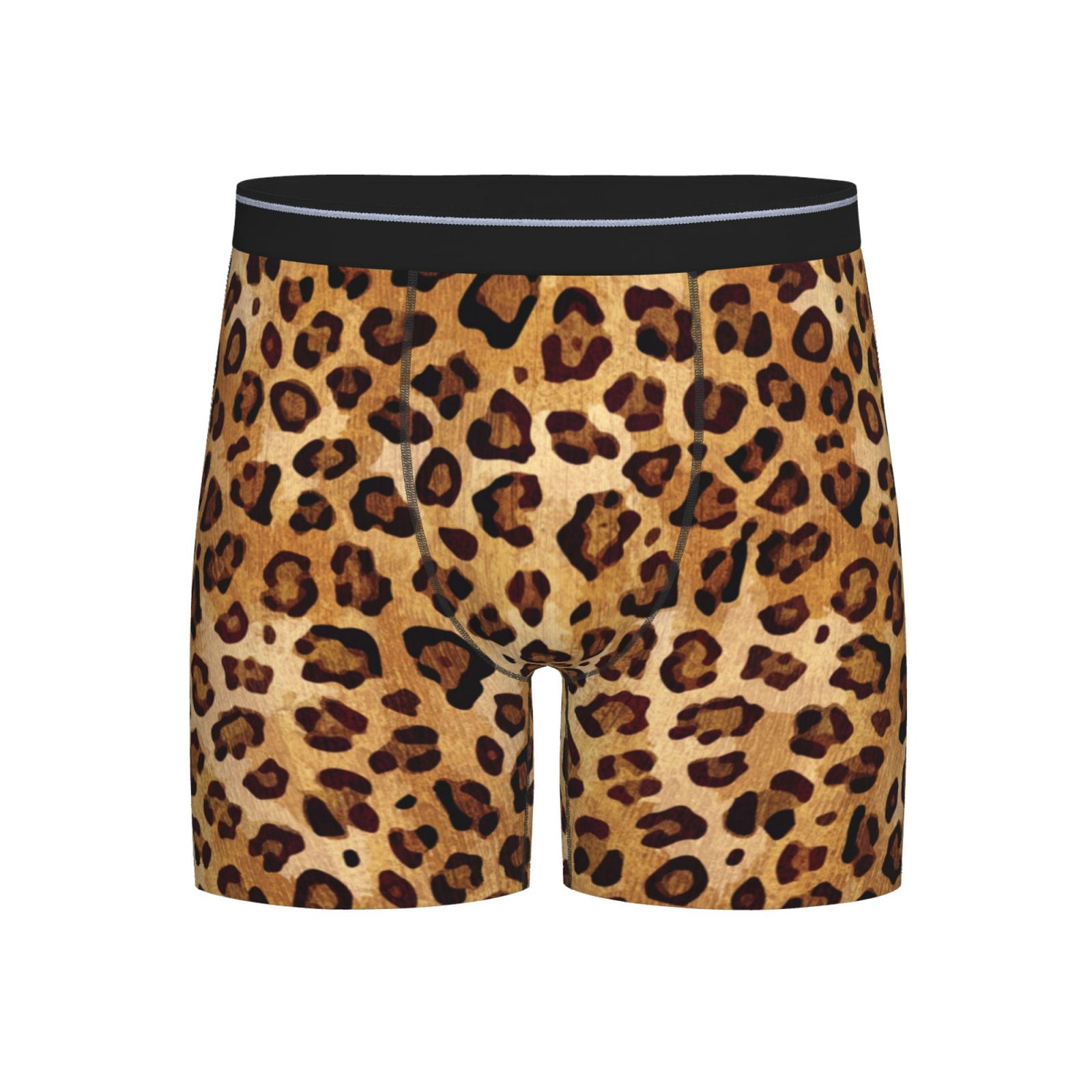 Rustic Texture Leopard Print Underwear For Men,Soft Boxer Briefs ...