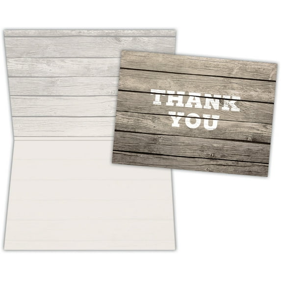Rustic Thank You - Boxed Thank You Cards - 15 Cards and Envelopes