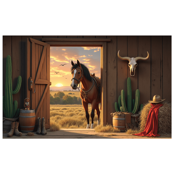 Rustic Theme Western Banner Farmhouse Party Cowboy Decoration for Western Party Indoor Outdoor Event Farm Theme