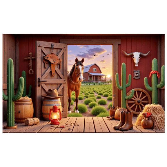 Rustic Theme Western Banner Farmhouse Party Cowboy Decoration for Western Party Indoor Outdoor Event Farm Theme